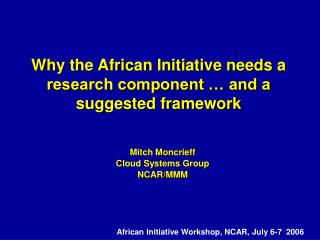 Why the African Initiative needs a research component … and a suggested framework