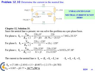 Problem 1 2 . 10 Determine the current in the neutral line.