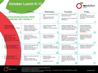 October Lunch K-12