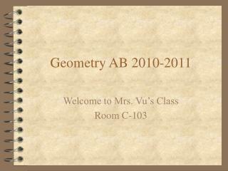 Geometry AB 2010-2011