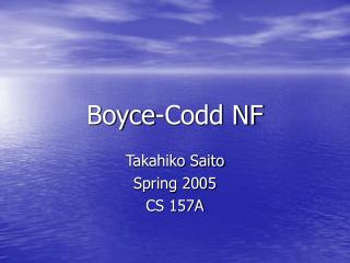 Boyce-Codd NF