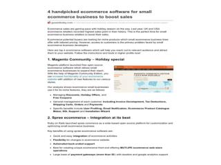 4 handpicked ecommerce software for small ecommerce business