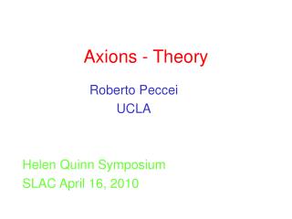 Axions - Theory