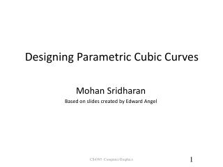 Designing Parametric Cubic Curves
