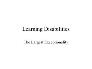 Learning Disabilities