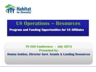 US Operations – Resources Program and Funding Opportunities for US Affiliates