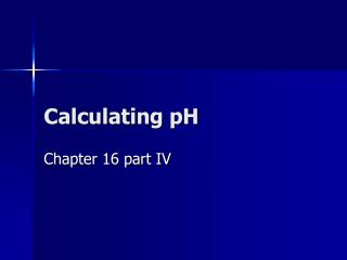 Calculating pH