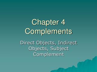 Chapter 4 Complements