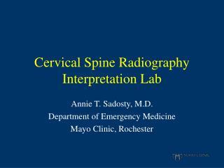 Cervical Spine Radiography Interpretation Lab
