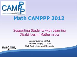 Math CAMPPP 2012