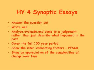 HY 4 Synoptic Essays