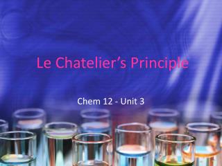 Le Chatelier’s Principle