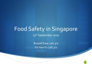Food Safety in Singapore