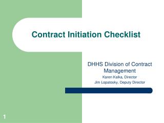 Contract Initiation Checklist