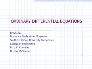 ORDINARY DIFFERENTIAL EQUATIONS