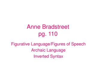 Anne Bradstreet pg. 110
