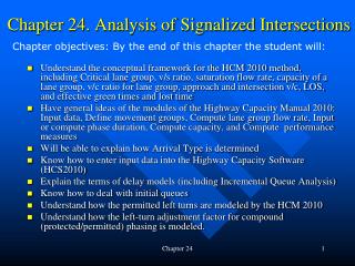 Chapter 24. Analysis of Signalized Intersections