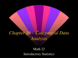 Chapter 16 – Categorical Data Analysis