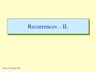 Recurrences – II.