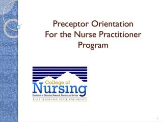 Preceptor Orientation For the Nurse Practitioner Program