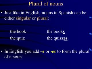 Plural of nouns