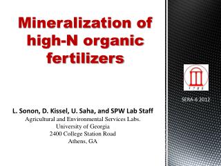 Mineralization of high-N organic fertilizers