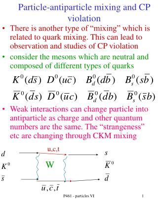 Particle-antiparticle mixing and CP violation