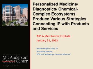 AIPLA Mid-Winter Institute January 31, 2013 Natalie Wright Curley, JD Managing Director,