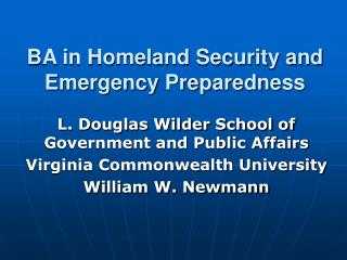 BA in Homeland Security and Emergency Preparedness