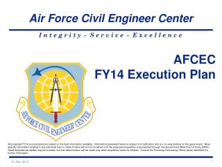 AFCEC FY14 Execution Plan