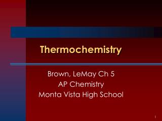 Thermochemistry