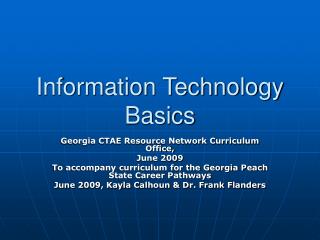 Information Technology Basics