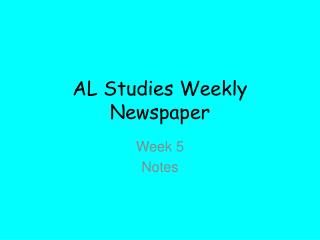 AL Studies Weekly Newspaper