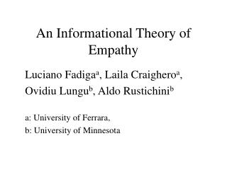 An Informational Theory of Empathy