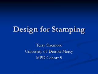 Design for Stamping