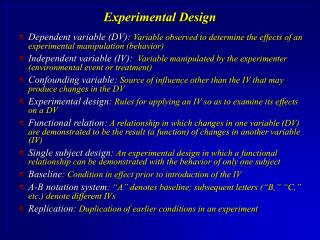 Experimental Design