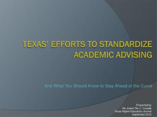 Texas’ efforts to standardize academic advising