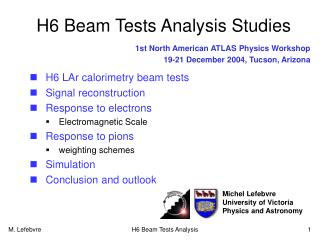 H6 Beam Tests Analysis Studies