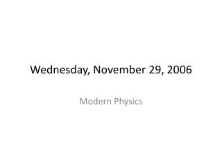 Wednesday, November 29, 2006