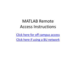 MATLAB Remote Access Instructions