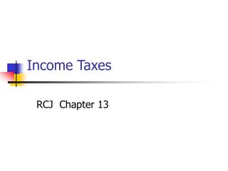 Income Taxes