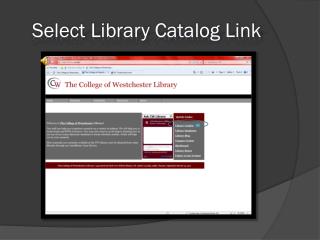 Select Library Catalog Link
