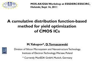 A cumulative distribution function-based method for yield optimization of CMOS ICs