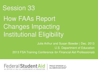 How FAAs Report Changes Impacting Institutional Eligibility