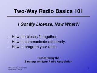 Two-Way Radio Basics 101