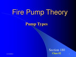 Fire Pump Theory