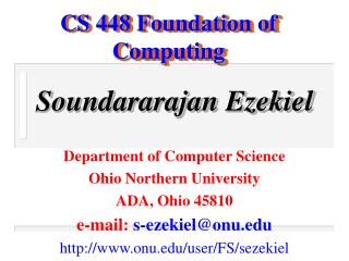CS 448 Foundation of Computing