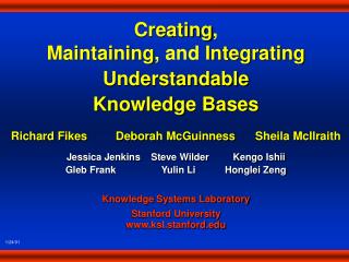 Creating , Maintaining , and Integrating Understandable Knowledge Bases
