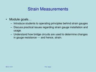 Strain Measurements