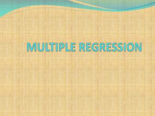 MULTIPLE REGRESSION